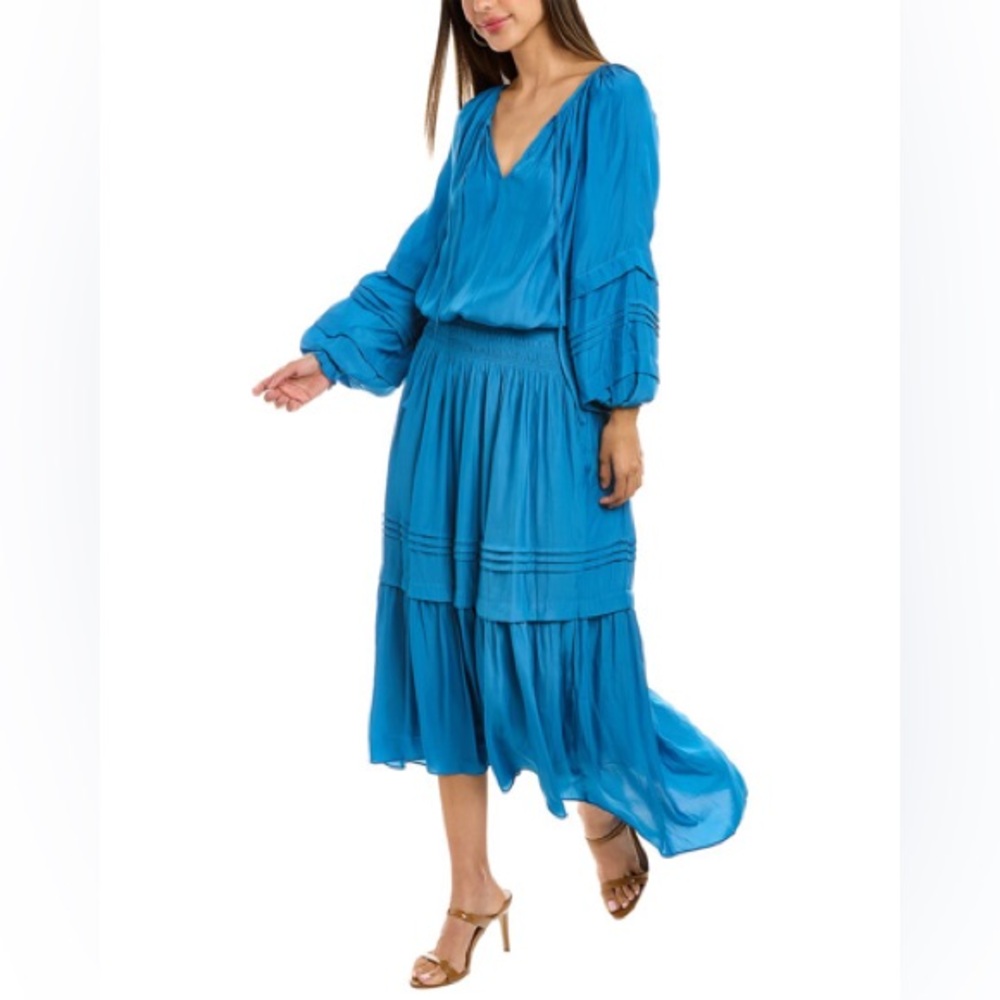 Ramy Brook Blue Long Sleeve Tropez Maxi Size Small